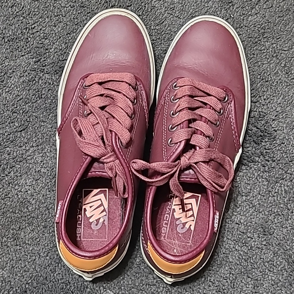 Vans leather maroon sneakers Adult Lowtops ultra‎ 8 - Picture 3 of 17